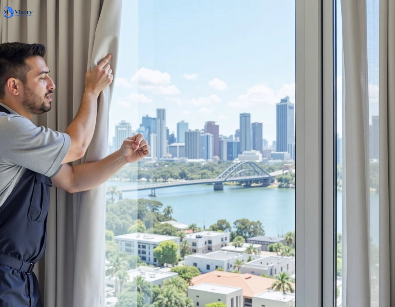 Professional curtain steam cleaning service sandgate QLD by Matty Curtain Cleaning